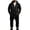 Black, variant on Men's Workwear Jumpsuit, Hooded Zip Up Coverall, Cargo Pocket One Piece, Loose Fit Outdoor Romper, Streetwear Hip Hop Overalls, Casual Long Sleeve Jumpsuit