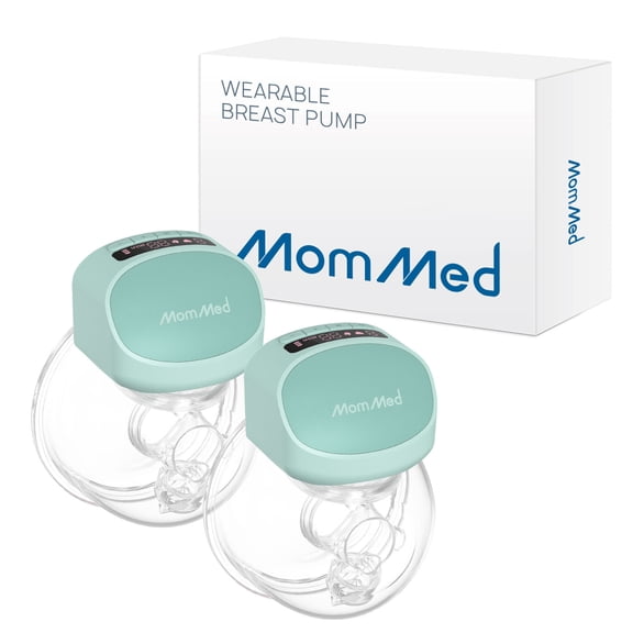Mommed S10 Pro Wearable Double Electric Breast Pump, Hands-Free, 3 Modes, 9 Suction Levels, 6 oz per Pump, 2 Count, Green