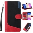 thumbnail image 1 of Wallet Case for iPhone 13 Pro Max, Buisiness Luxury PU Leather Credit Card Slots Holder Kickstand Magnetic Clasp Phone Cover with Soft Silicone Inner Shockproof Drop Resistant Case,Red, 1 of 7
