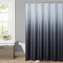 Black Ombre Bathroom Shower Curtains for Bathroom,Black and White Fabric Gradient Shower Curtain,Textured Fabric Waterproof Bath Curtain,Decorative Bathroom Accessories,72x84inch,Long Size