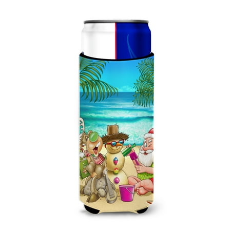 

Carolines Treasures APH5148MUK Beach Christmas Santa Claus and Sandman Ultra Beverage Insulators for slim cans Slim