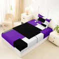 thumbnail image 5 of Castle Fairy Abstract Layered Rectangle Twin Sheets 3pcs,Geometric Square Frame Bedding,Violet Gray Black White,1 Flat Sheet, 1 Fitted Sheet and 1 Pillowcase, 5 of 7