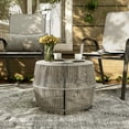 thumbnail image 4 of Furniture of America Tej Round Metal and Rattan Gray Coffee Table, 4 of 8