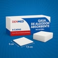 thumbnail image 2 of Gasa No Esteril Algodón Absorbente Caja 200 Pzs 5x7.5 cm Denmed, 2 of 6