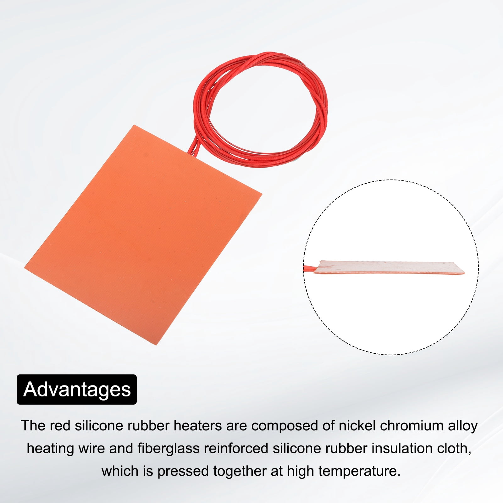 Silicone Heating Pad,120V 150W Heater Film Plate 127x100mm Heater Mat,Pack of 2