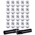 thumbnail image 3 of cciyu Set of 20 Silver 6 Spline Chrome Wheel Lug Nuts + 2 Keys for Acura for Cadillac for Chevy for Ford for Honda for Kia for Lexus for Lincoln for Toyota 1982-2014 12×1.5 Drive Close End 1.38" Tall, 3 of 5