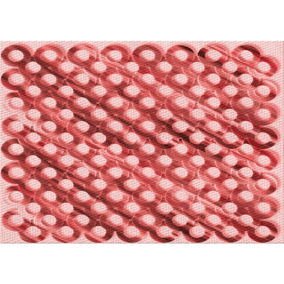 Ahgly Company Indoor Rectangle Patterned Pastel Pink Area Rugs, 8' x 12'