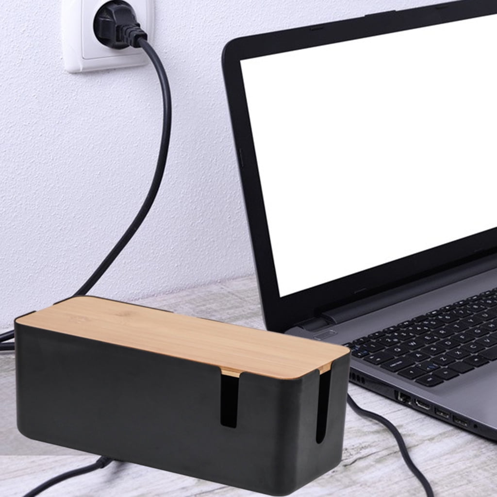 Fiocias Manta Computer Power Strips Hider Cable Management Box Holder Concealer Surge Black