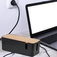 thumbnail image 6 of Computer Wire Hider Cable Management Box Holder Concealer Keep Kids for Desk USB Hub - Black, 6 of 8