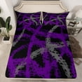 thumbnail image 2 of Manfei Grunge Geometric Lines Bed Sheets 4pcs, Contemporary Abstract King Sheets, Black Gray Purple Sheet Set, Ultra Soft Home Decor, 2 of 7