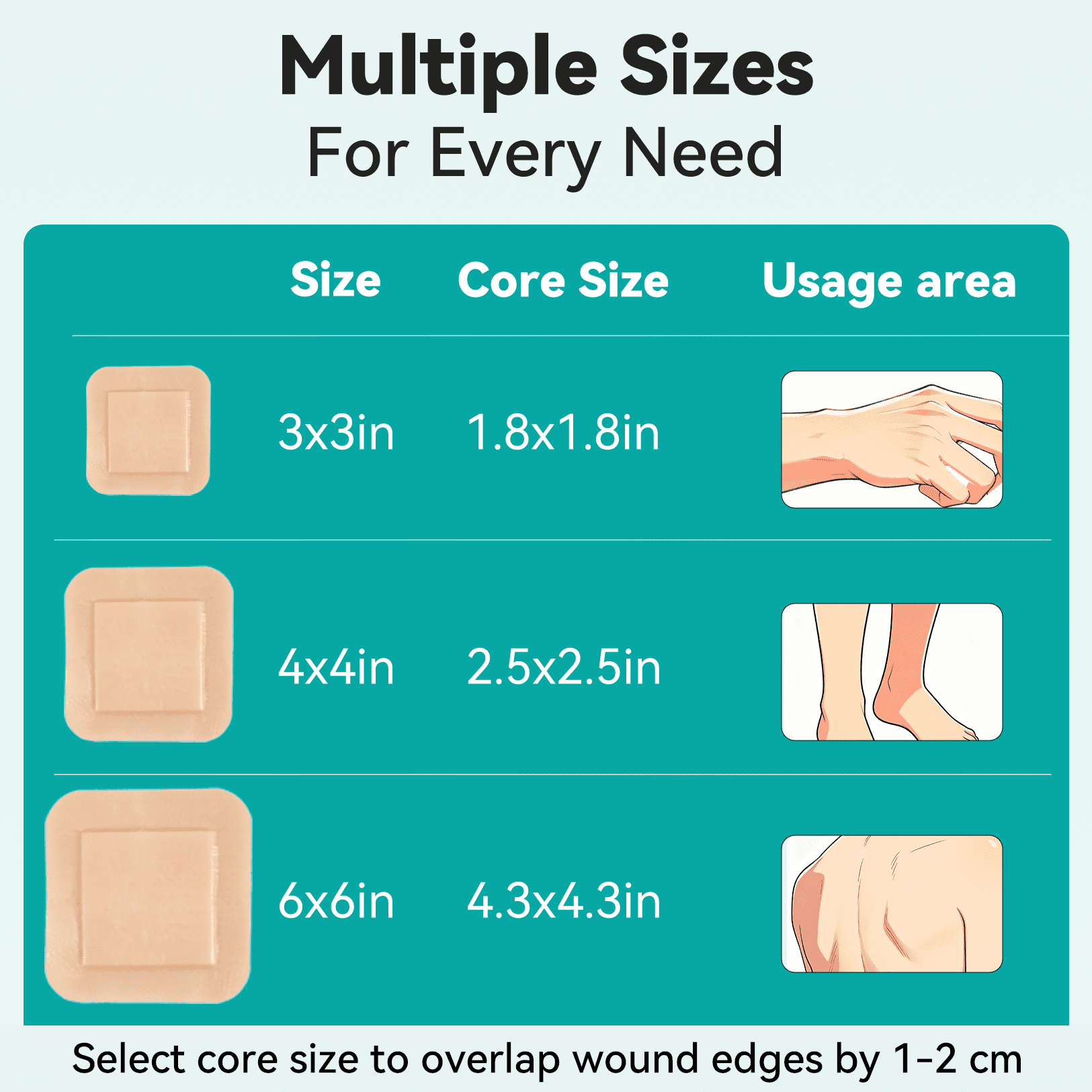 Dimora Silicone Foam Dressing with Border Adhesive 6"x6" Waterproof Wound Dressing Bandage for Wound Care 10 Pack