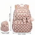 thumbnail image 3 of Corduroy Girls Backpack with Lunch Box & Pencil Case Set Of 3, Bookbag for Girl Teens Elementary Middle High School, Lightweight Laptop Backpack Travel Daypack Brown Checkered, 3 of 6