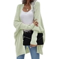 thumbnail image 2 of Polyester Woman Cardigan Sweater Portable Washable Solid Color Breathable Fashionable Front Open Girls Sweaters Clothing Light Green, 2 of 4