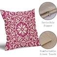 thumbnail image 4 of Hot Pink Pillow Covers 18x18 Set of 2 Pink Cream Bohemian Ethnic Carpet Boho Style Vintage Flower Print Decorative Throw Pillows Outdoor Square Cushion Cases Farmhouse Decor for Home Sofa Bed, 4 of 6