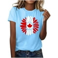 thumbnail image 1 of Pisexur Hauts pour Femmes, Hauts d'Été pour Femmes, Nouveau Pull à Manches Courtes Col Rond Décontracté Imprimé Bleu,S, 1 of 4