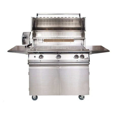 - PGS Legacy 39 in. Pacifica 3-Burner Gourmet Built-In Grill with Rotisserie Burner