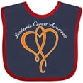 thumbnail image 3 of Inktastic Leukemia Awareness with Orange Ribbon Heart Boys or Girls Baby Bib, 3 of 4
