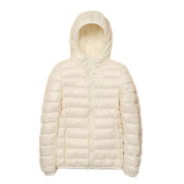RKSTN Puffer Jacket Womens Winter Fashion Solid Color Lightweight Hooded Short Korean Style Jacket Plus Size Full Zipper Warm Jacket with Pockets