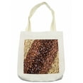 thumbnail image 1 of Coffee Tote Bag, Selection of Fresh Roasted and Unroasted Coffee Beans in a Diagonal Stripe Pattern, Cloth Linen Reusable Bag for Shopping Books Beach and More, 16.5" X 14", Cream, by Ambesonne, 1 of 2