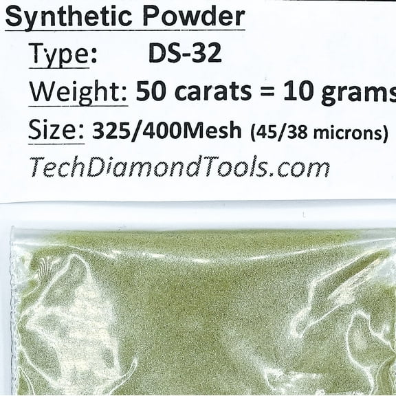TechDiamondTools Diamond Powder from 325/400 to 50/60 mesh 10 Grams = 50carats. (325 grit 325/400 mesh)