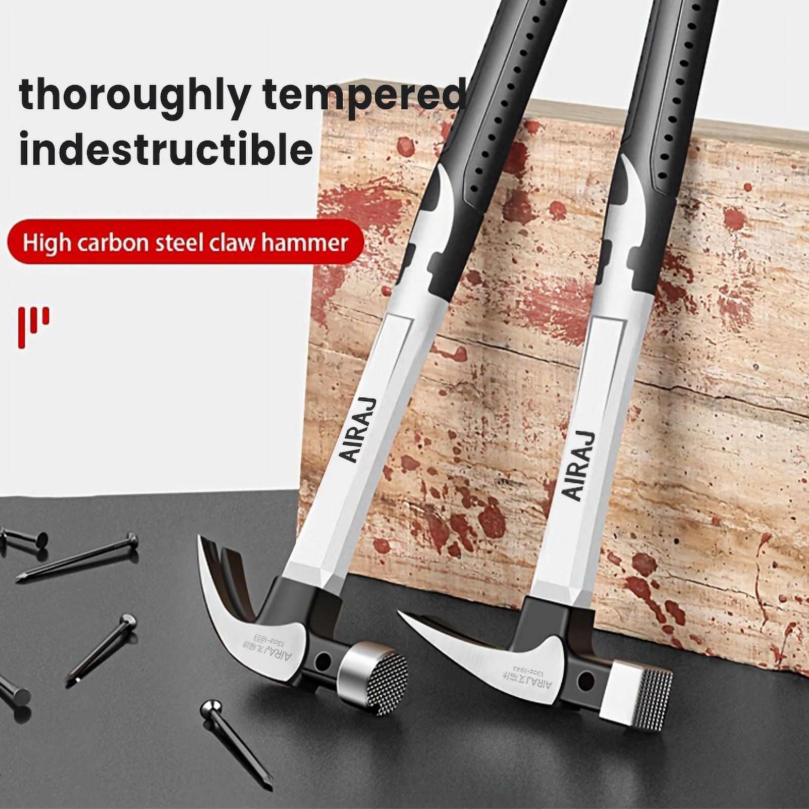 AIRAJ 3pcs Set of Sheep Horn Hammer, Shockproof and Wear-Resistant Hammer Head, Anti-Skid Handle, Electrician Specific Hammer