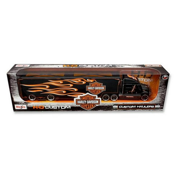Maisto 11516BK Harley Davidson Custom Hauler Trailer Black 1-64 Diecast Model Truck