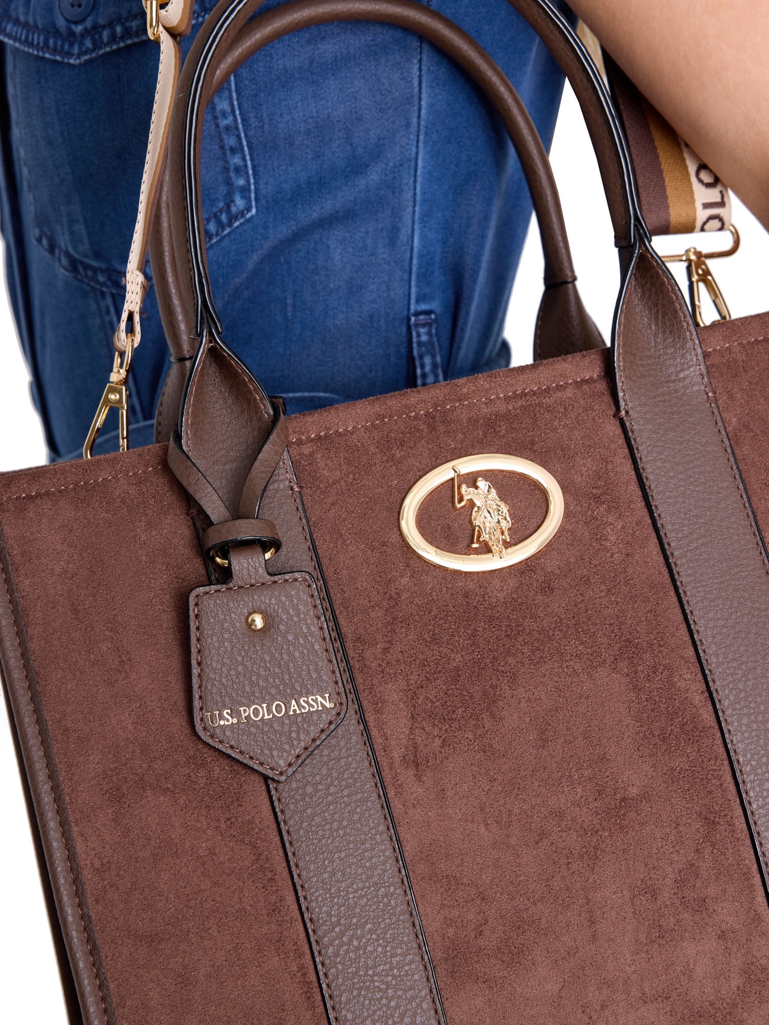 U.S. Polo Assn Women's Brown Heritage Tote