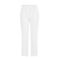 thumbnail image 4 of Cotton Linen Pants Women Summer Lightweight Elastic High Waist Straight Leg Casual Work Pants Sweatpants with Pockets, 4 of 9