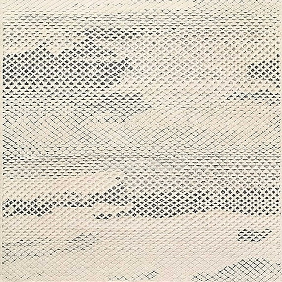 Ahgly Company Machine Washable Indoor Square Industrial Modern Blonde Beige Area Rugs, 4' Square