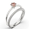 thumbnail image 3 of Dazzling Minimalist 1.05 Carat Round Cut Morganite And Diamond Moissanite Affordable Engagement Ring, Wedding Ring in 925 Sterling Silver With 18k White Gold Plating, Bridal Set, Matching Band, 3 of 3