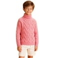 thumbnail image 4 of NAISIBABY Kids Boys Sweater, Thick Warm Turtleneck Long Sleeve Winter Fashion Pullover Cable Knit Tops Pink 6T, 4 of 5
