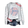 thumbnail image 4 of Puliio Womens Sweatshirt Fasion Baseball Print Long Sleeve Round Neck Casual Game Sweatshirt Hoodless Loose Fit Tunic Tops Lightweight Pullover Sweatshirts, 4 of 5