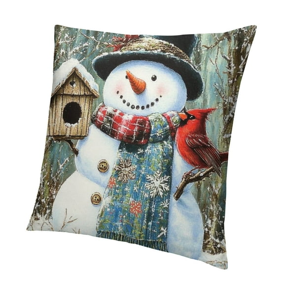 Patifu Christmas Pillow Covers Snowman Snowflake Decorative Outdoor Throw Pillow Covers Winter Pillow Cases  Cushion Covers for Couch Sofa Bed Home Winter Decor  12x12in