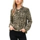 thumbnail image 1 of INSPIRAR CHIC Blusa de Mujer con Estampado de Leopardo, Cuello con Lazo, Manga Larga de Linterna, Talla XL, 1 of 6