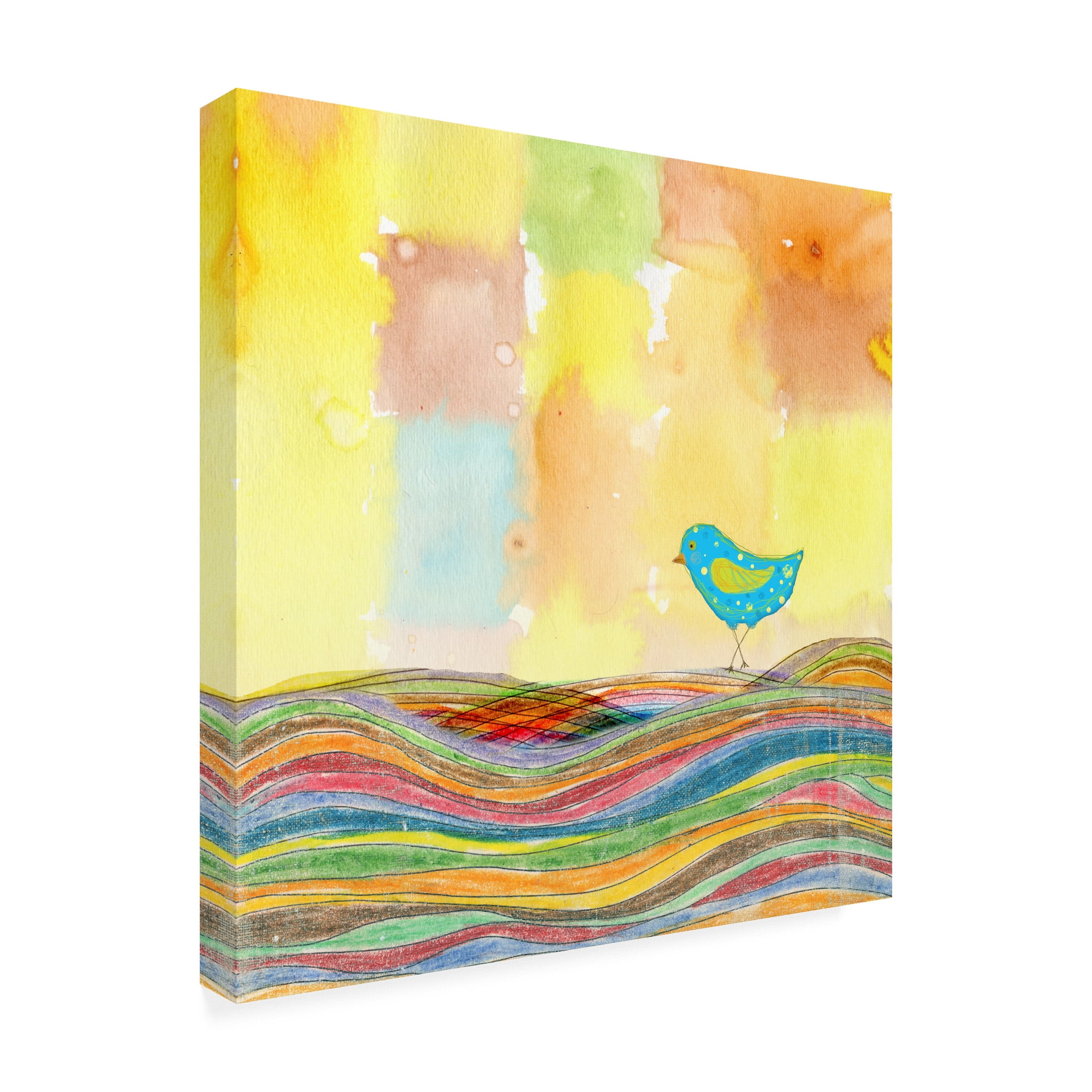 Trademark Fine Art 'Feathers, Dots And Stripes IX Childrens Art' Canvas Art by Ingrid Blixt