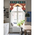 thumbnail image 5 of Swag Curtain Valances Teal Red Tribal Geometric Swag Valances for Kitchen Windows Vintage Boho Native Abstract Window Treatment Curtains Drapes for Kitchen Bedroom Living Room Bathroom 56"x36", 5 of 6