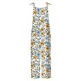 thumbnail image 5 of Hyknon Jumpsuits for Women Casual Loose Plus Size Floral Printed High Waist Rompers Spring Summer Fashion Sleeveless Adjustable Strap Wide Leg Pants with Pockets, 5 of 5