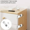 thumbnail image 2 of Harpily Door Stoppers Drawer Lock Plate Refrigerator Closet Door Lock Buckle Desk File Cabinet Door Lock Plate with Lock Sliding Door Simple Lock One Size Silver, 2 of 8