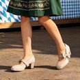 thumbnail image 2 of Mary Jane High Heels Bowknot Strap Comfortable Dress Shoes for Ladies Women's Party Wedding, 2 of 8