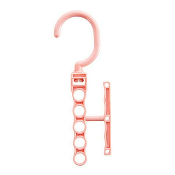 5 Hole Wonder Hanger Closet Organizer, Space Saving Practical Hanger with 2 Hooks for Purses & Belts, Non-slip Design for Wrinkle-free Storage, Ideal for Apartments Dorms & Small Closet