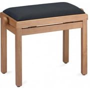 Stagg PB39 MPM VBK Adjustable Piano Bench - Matte Maple with Black Velvet Seat Top