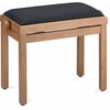 Stagg PB39 MPM VBK Adjustable Piano Bench - Matte Maple with Black Velvet Seat Top