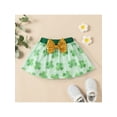 thumbnail image 5 of Seyurigaoka Baby Girls Romper Set, Letters Print Romper + Elastic Waist Bowknot Skirt + Headband, 5 of 9