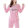 thumbnail image 4 of Greenadscape Pijama De Para Mujer De Con Manga Larga Y Cuello Redondo En Color Rosa, 4 of 8