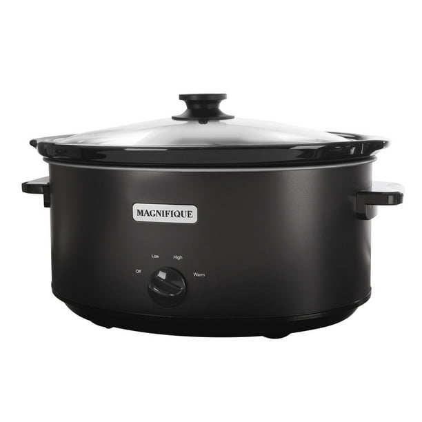 Magnifique 8 Quart Slow Cooker Oval Manual Pot with 3 Cooking Settings