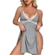 thumbnail image 2 of Camisón corto de algodón cómodo para mujer, conjunto de camisón con tirantes y encaje sexy con abertura alta, ropa interior para dormir, camisón para mujer, 2 of 9