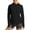 Black, variant on Womens Long Sleeve Hooded Jackets Lightweight Waist Cinched UV Protection Sun Shirts Workout Athletic Hiking Running Tops Black