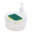 thumbnail image 4 of Dispensador de Jabón Y Soporte para Fregador, Organizador de Encimera para Fregadero, Cepillo para Platos, Esponja Incluida, Botella con Bomba de Líqu redondo BLESIY dispensador de jabón, 4 of 8