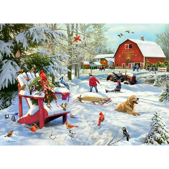 Vermont Christmas Company The Farm at Christmas Jigsaw Puzzle 1000 Piece