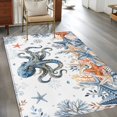 thumbnail image 2 of Octopus Coastal Area Rugs 4'x6', Washable Small Throw Rugs for Office Bathroom, Summer Beach Coral Starfish Ocean Indoor Outdoor Rug Non-Slip Low Pile Carpet Runner Reversible Floor Mats, 2 of 8